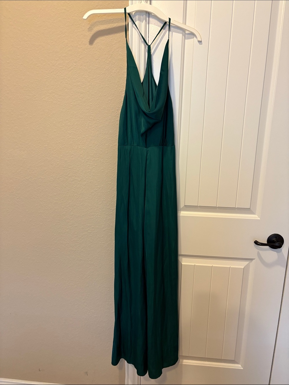 Selfie Leslie Emerald Green Cowl-Back Jumpsuit